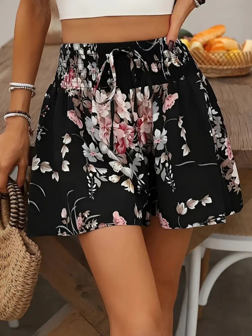 Floral Drawstring Women’s Shorts